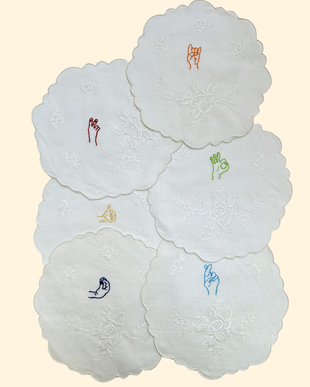 Set of doilies " I gesti italiani"