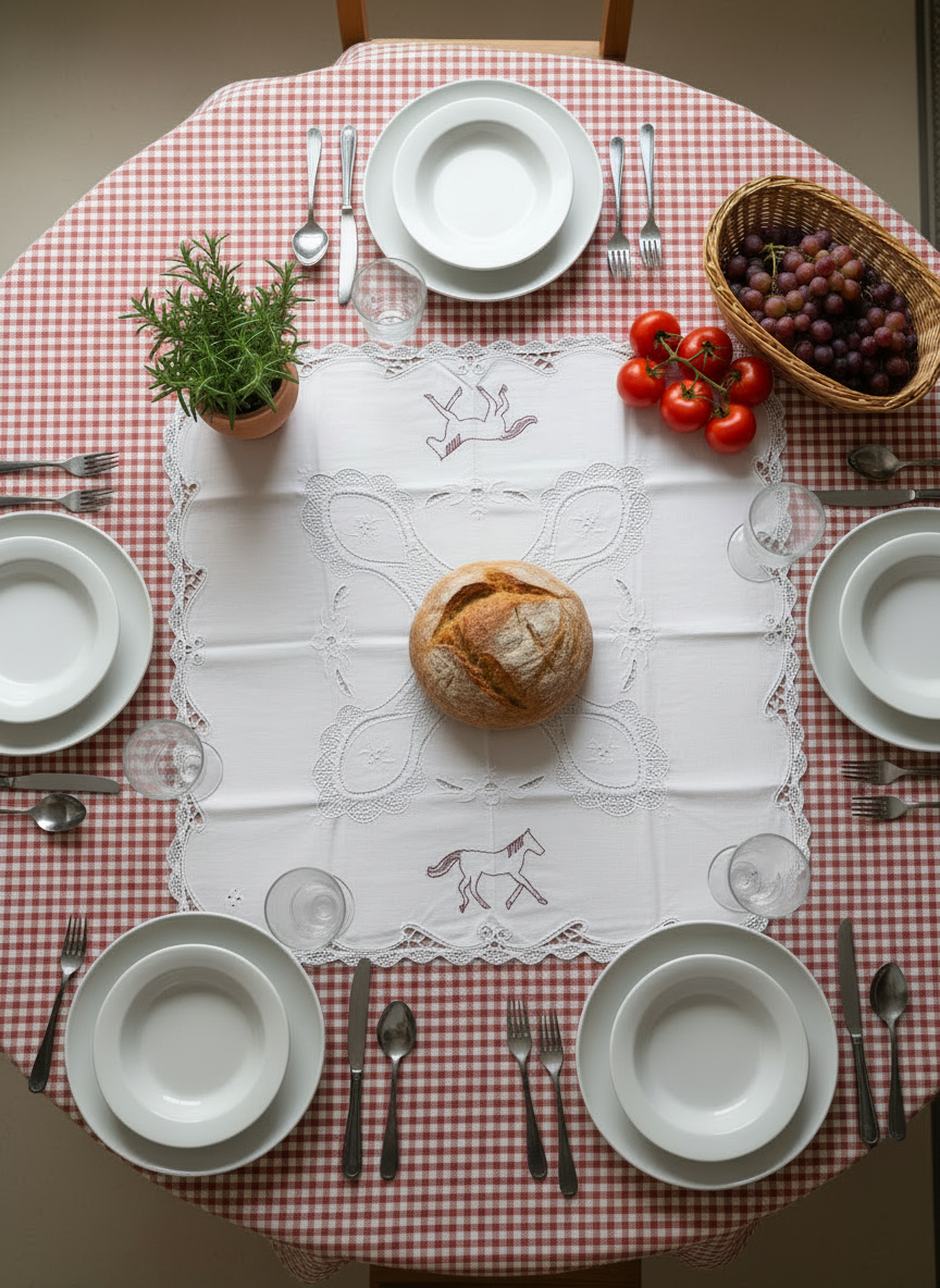 center tablecloth "Il Cavallo Rosso"